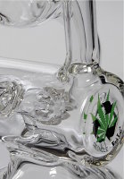 Black Leaf Recycler Glas Bong mit 3 Röhren
