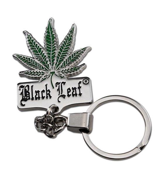 Black Leaf Cannabis Blatt Schlüsselanhänger
