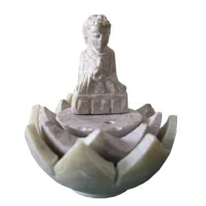 Speckstein Buddha Räucherstäbchenhalter